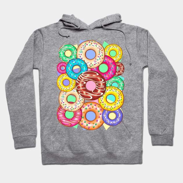 Donuts Punchy Pastel flavours Hoodie by BluedarkArt